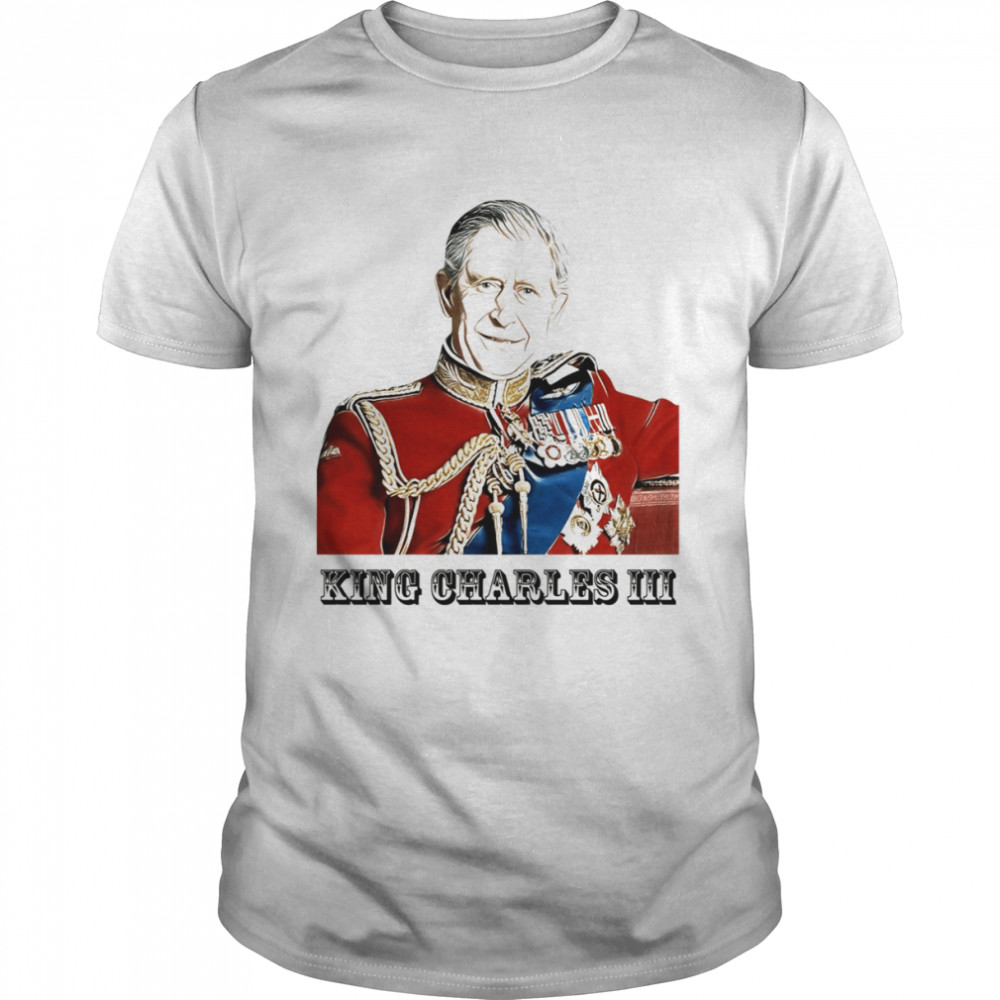 King Of England King Of Britain Portrait King Charles III T- Classic Men's T-shirt