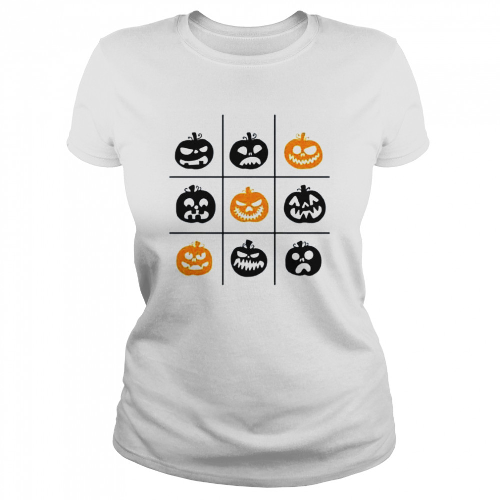 Checkered Pumpkin Heads Halloween Party shirt Classic Women's T-shirt