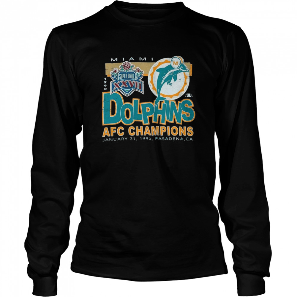 Miami Dolphins Neutral Colour Logo Long Sleeve T-Shirt - Mens