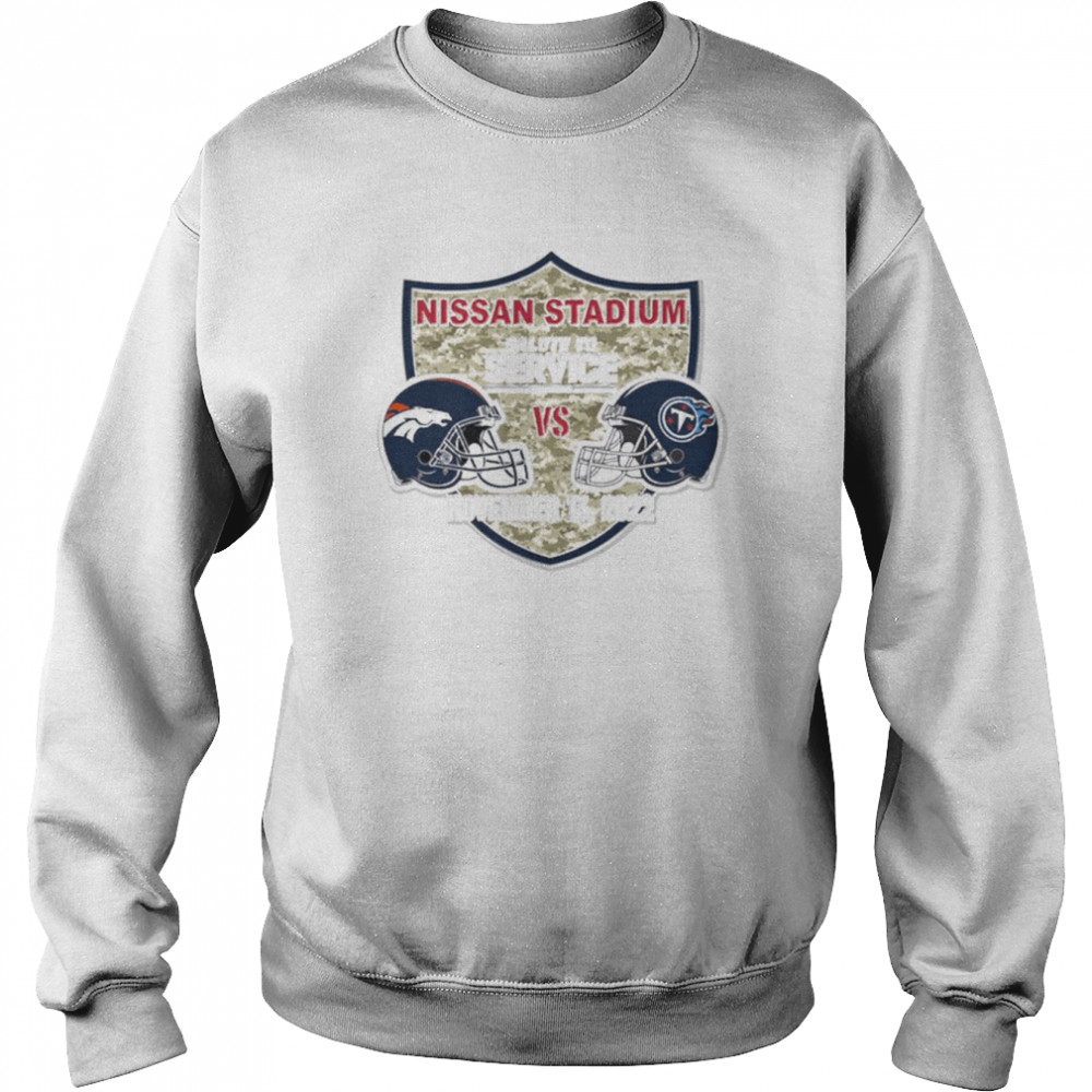Tennessee Titans vs Denver Broncos 2022 Nissan Stadium salute to Service shirt Unisex Sweatshirt