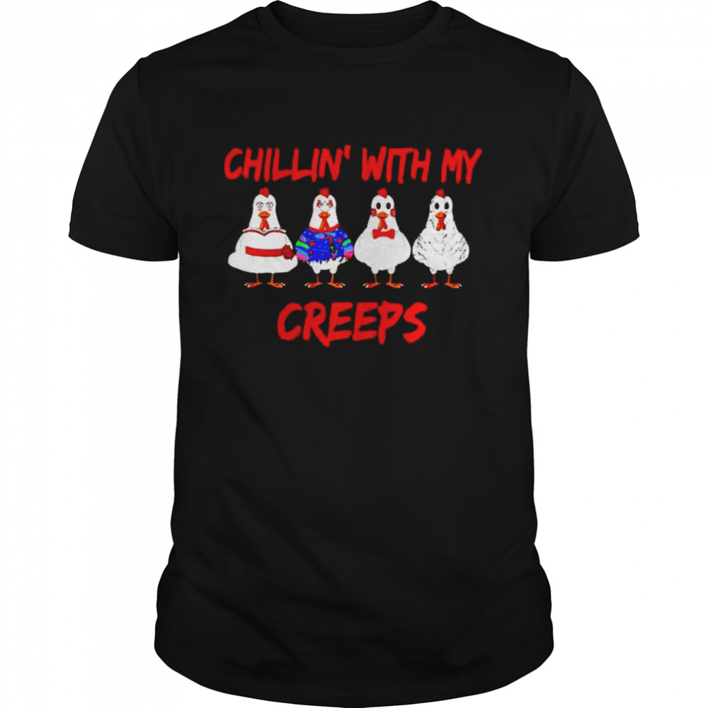 chicken Halloween chilling with my creeps shirt Classic Men's T-shirt