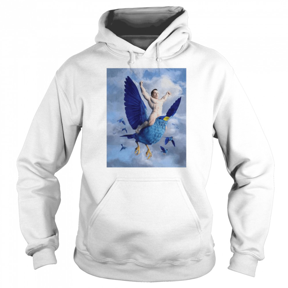elon musk ridding twitter bird shirt unisex hoodie
