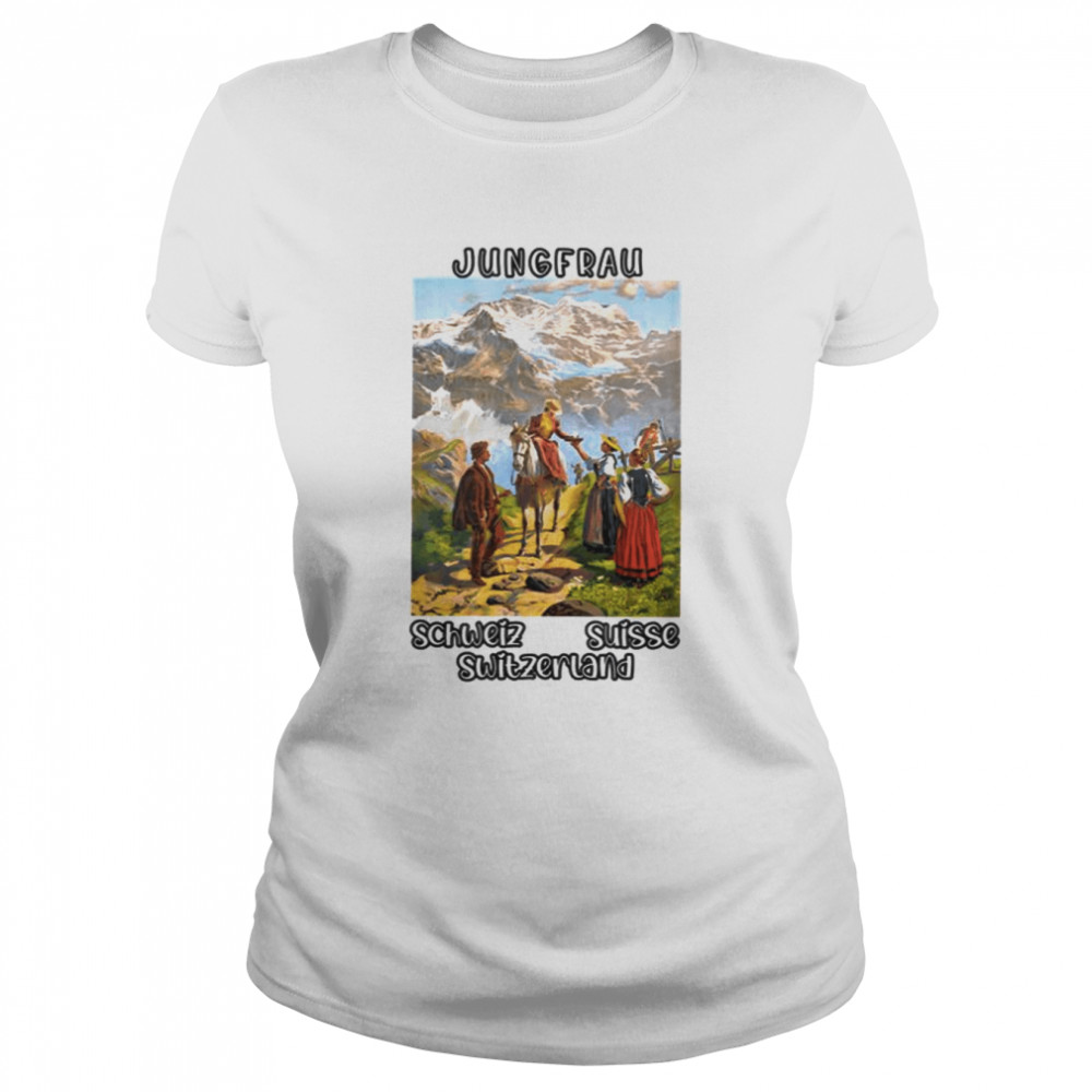 jungfrau panoramic vintage travel switzerland shirt classic womens t shirt