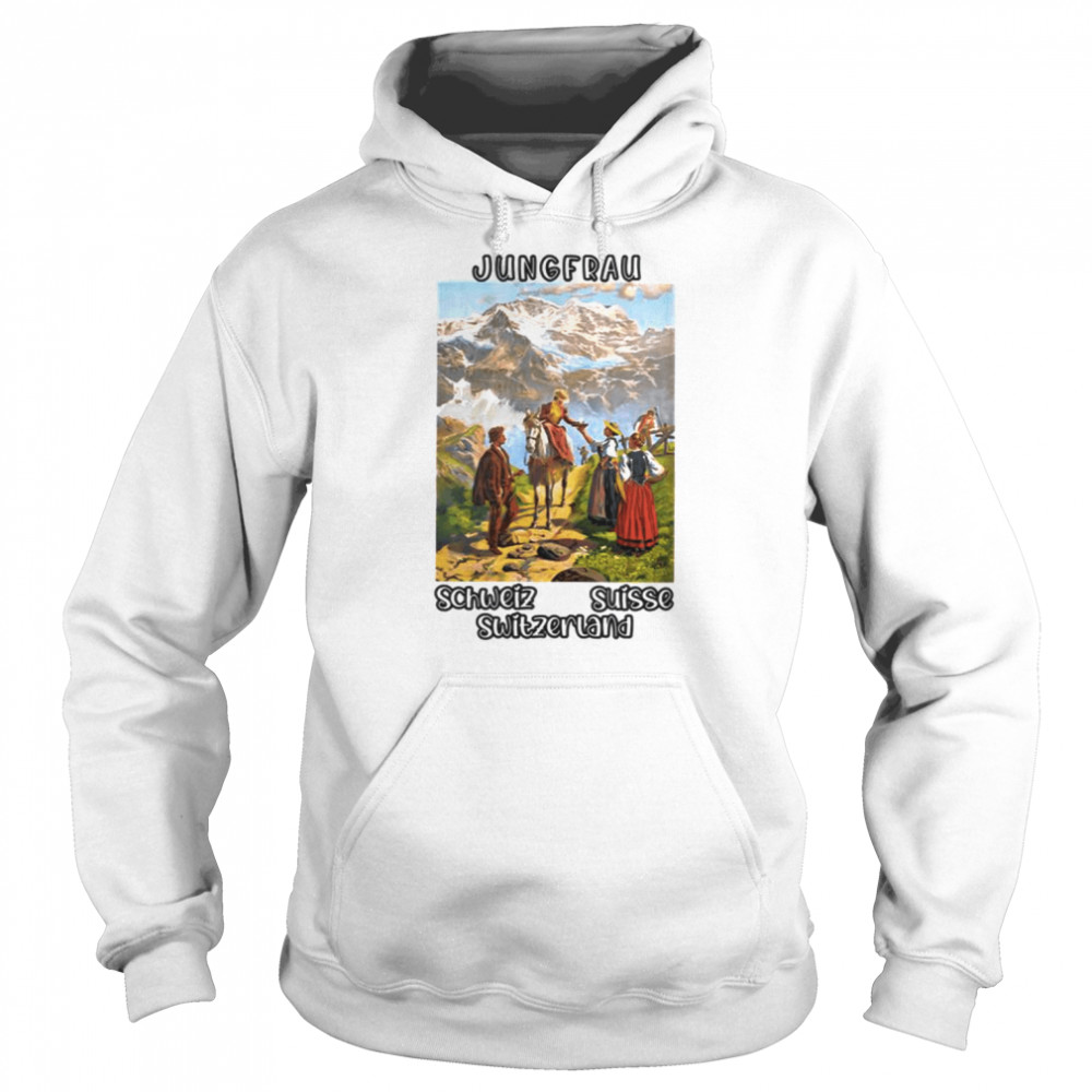 Jungfrau Panoramic Vintage Travel Switzerland shirt Unisex Hoodie