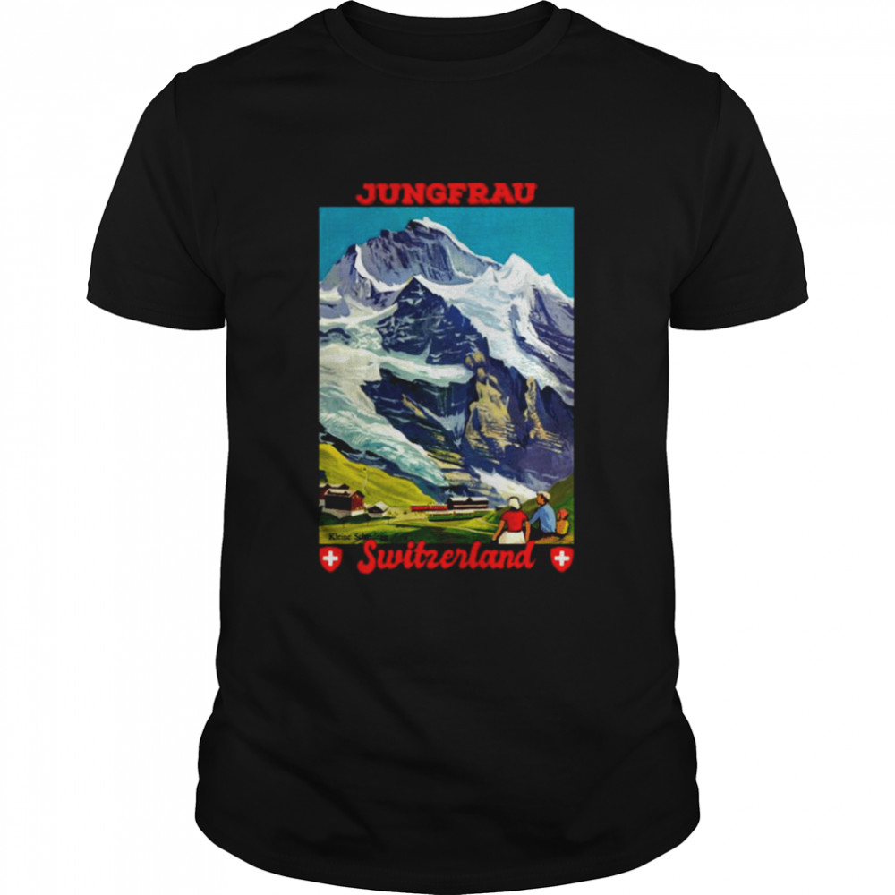 Jungfrau Retro Travel Switzerland shirt Classic Men's T-shirt