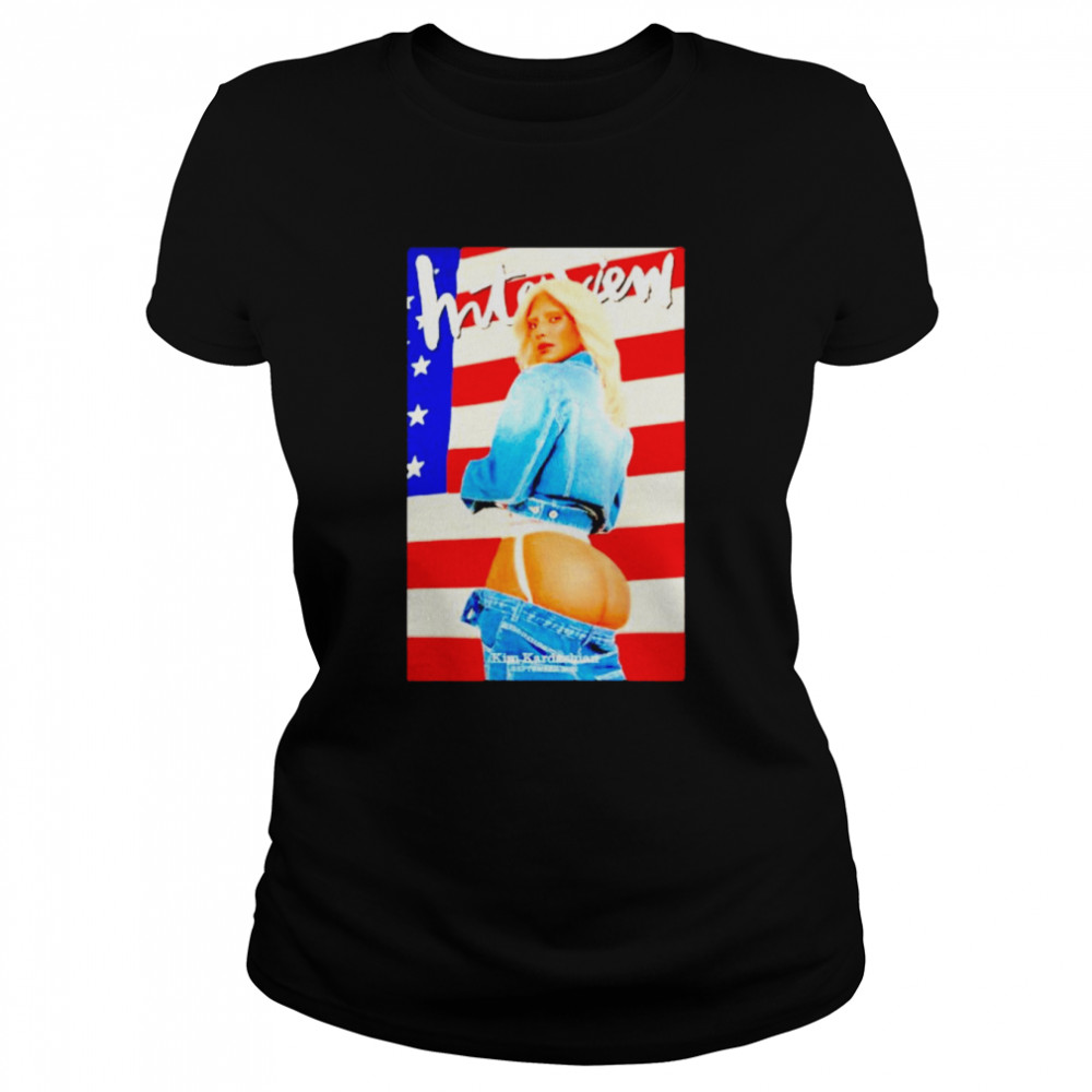Kim Kardashian American Flag Naked Butt shirt Classic Women's T-shirt