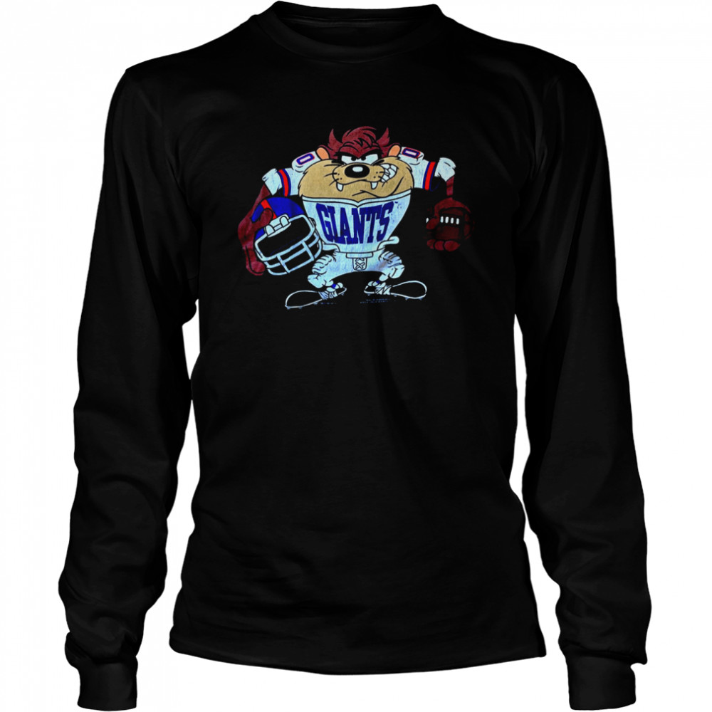 Looney Tunes Taz 1993 Player New York Giants T- Long Sleeved T-shirt