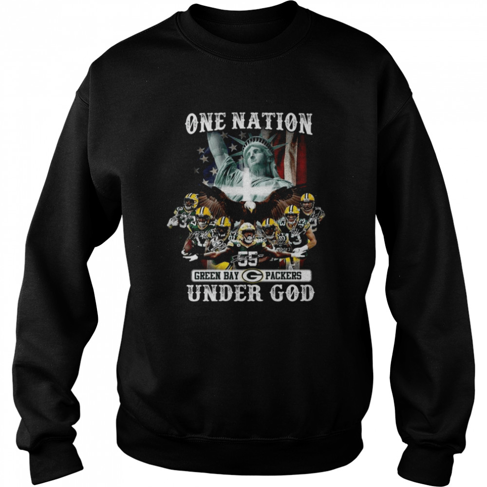 one nation green bay packers under god shirt unisex sweatshirt