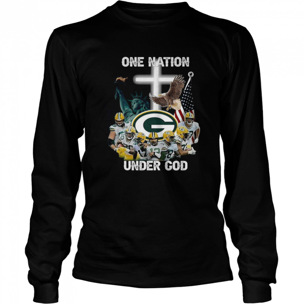 One Nation Under God Green Bay Packers 2022 Signatures Green Bay Packers T- Long Sleeved T-shirt