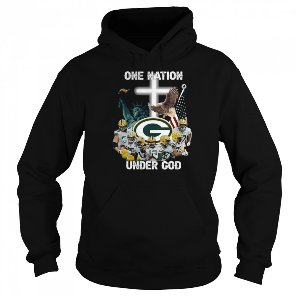 one nation under god green bay packers 2022 signatures green bay packers t unisex hoodie