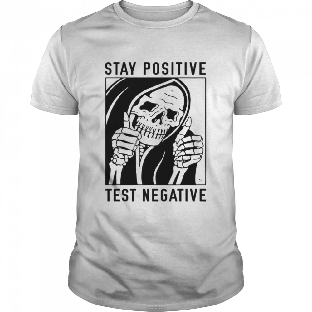 Stay Positive Test Negative Corona Skull Goth Style Halloween Graphic shirt Classic Men's T-shirt