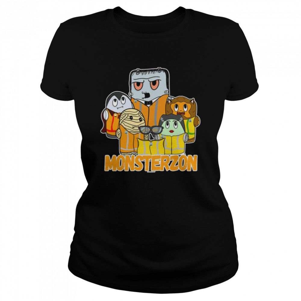 Swagazon Monsters Mummy Frankenstein Dracula Monsterzon Halloween Graphic shirt Classic Women's T-shirt