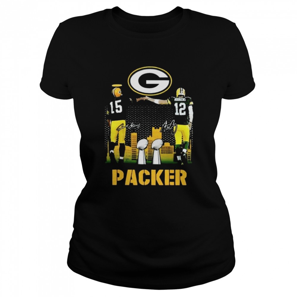 Teeruto Bart Starr Aaron Rodgers Signature Super Bowl 2022 Green Bay Packers T- Classic Women's T-shirt