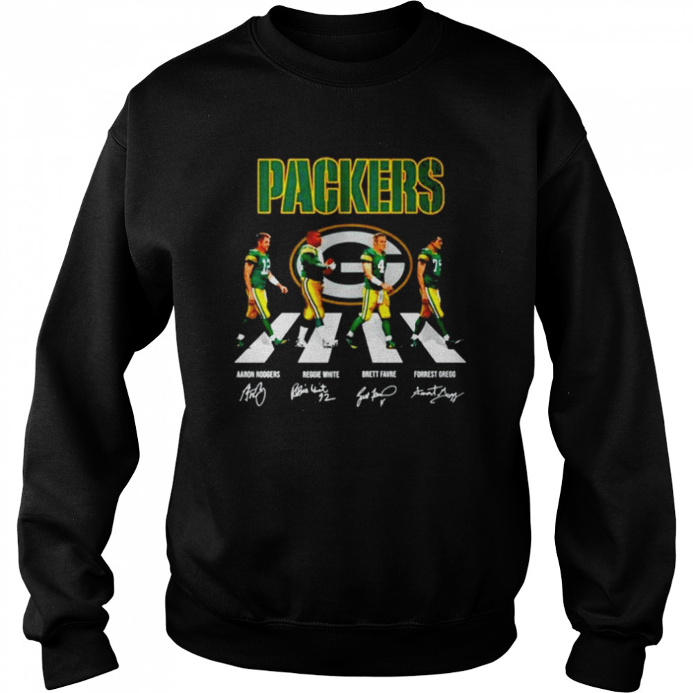 the green bay packers abbey road signatures green bay packers t unisex sweatshirt