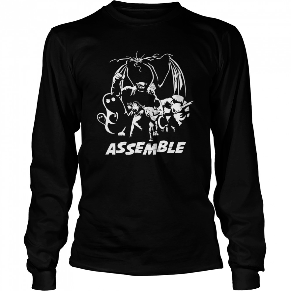 Black And White Art Assemble Team Herculoids shirt Long Sleeved T-shirt