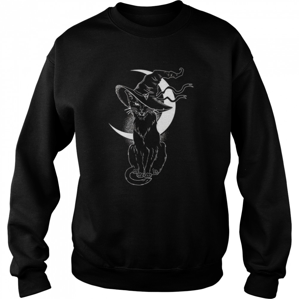 Celestial Moon Cat Witch Halloween shirt Unisex Sweatshirt