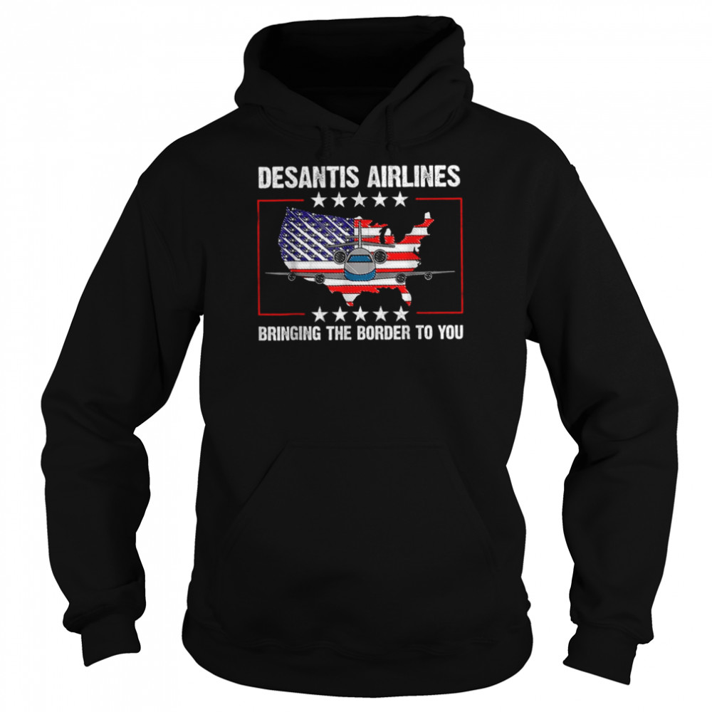 desantis airlines vintage bringing the border to you desantis airlines t unisex hoodie