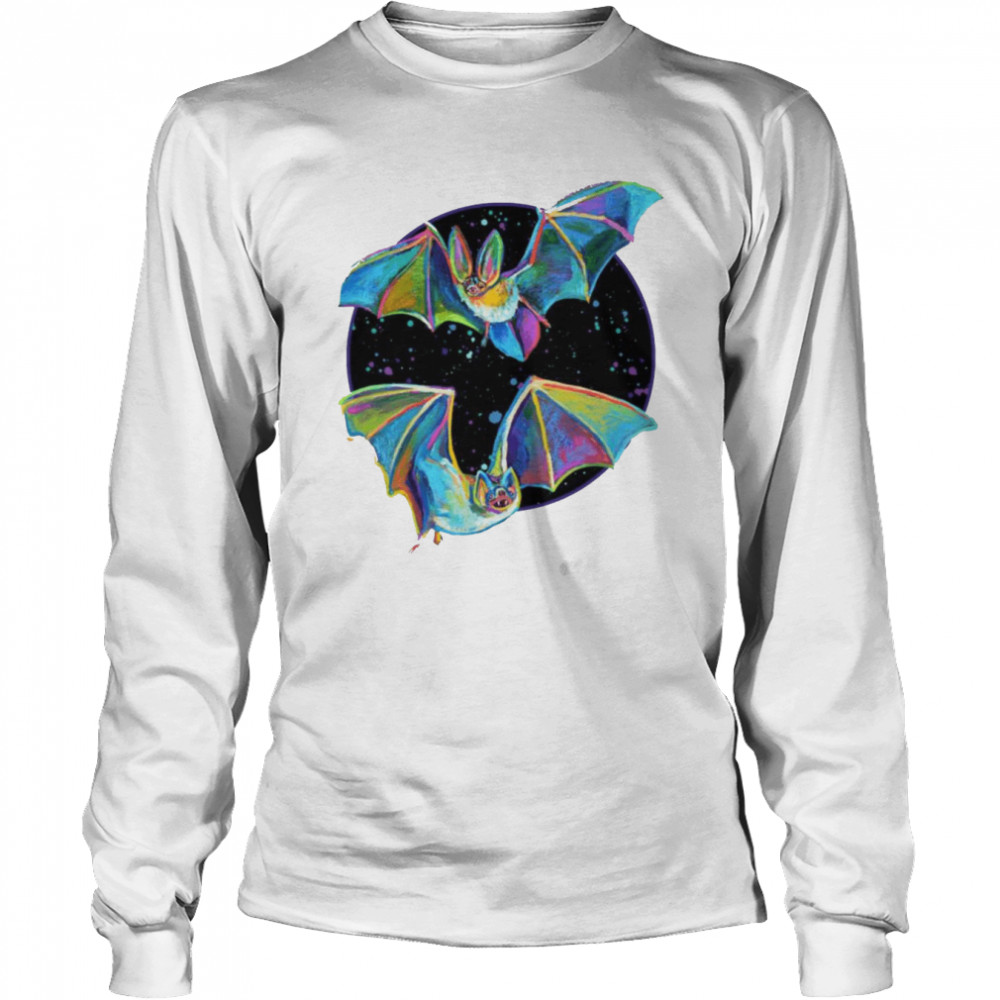Psychedelic Bat Pattern By Robert Phelps Halloween shirt Long Sleeved T-shirt