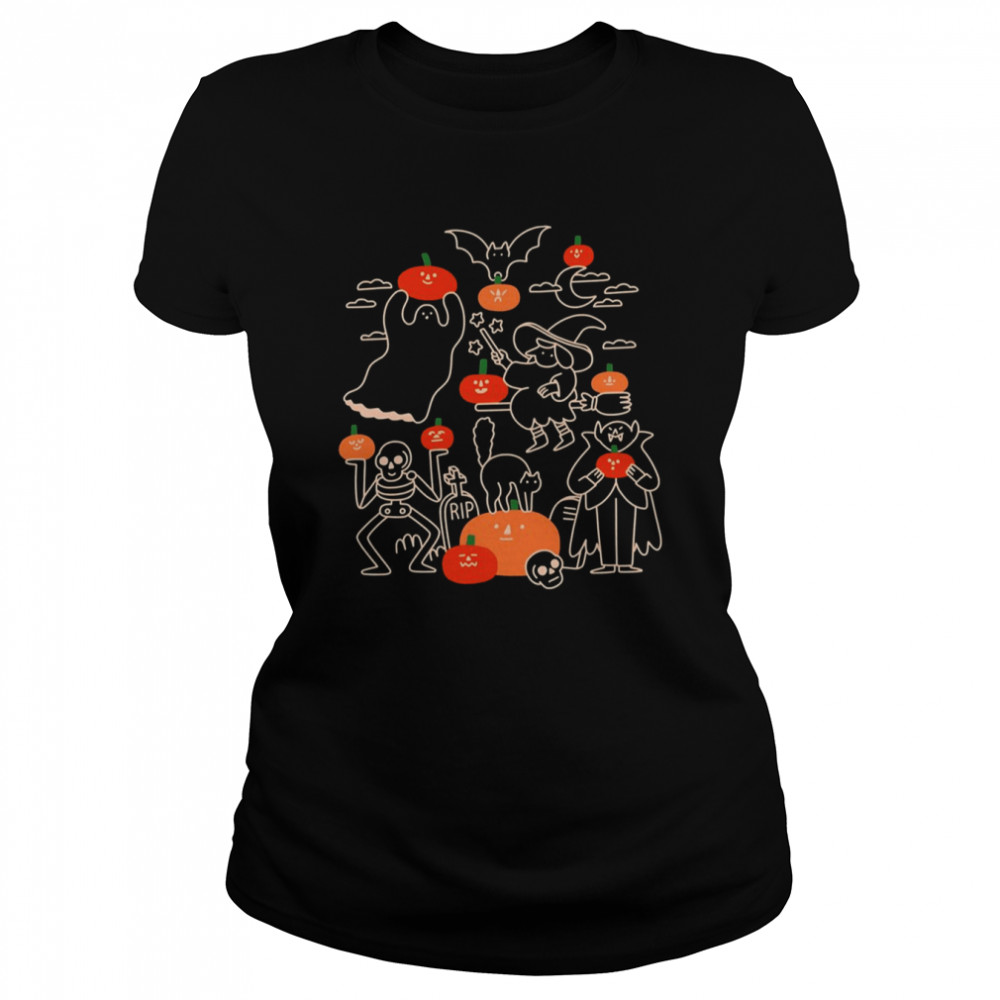Pumpkin Party Halloween Monsters shirt Classic Women's T-shirt