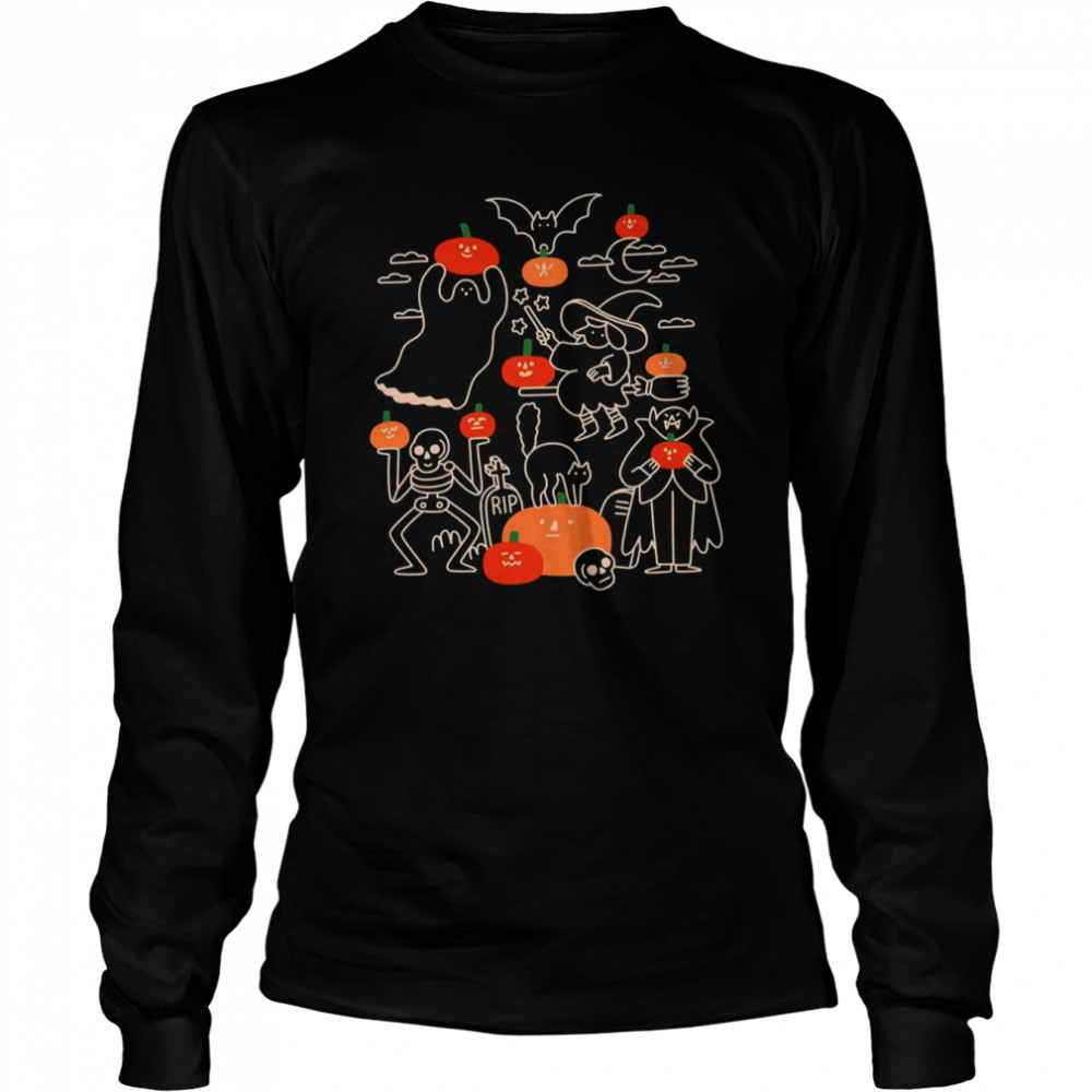 Pumpkin Party Halloween Monsters shirt Long Sleeved T-shirt