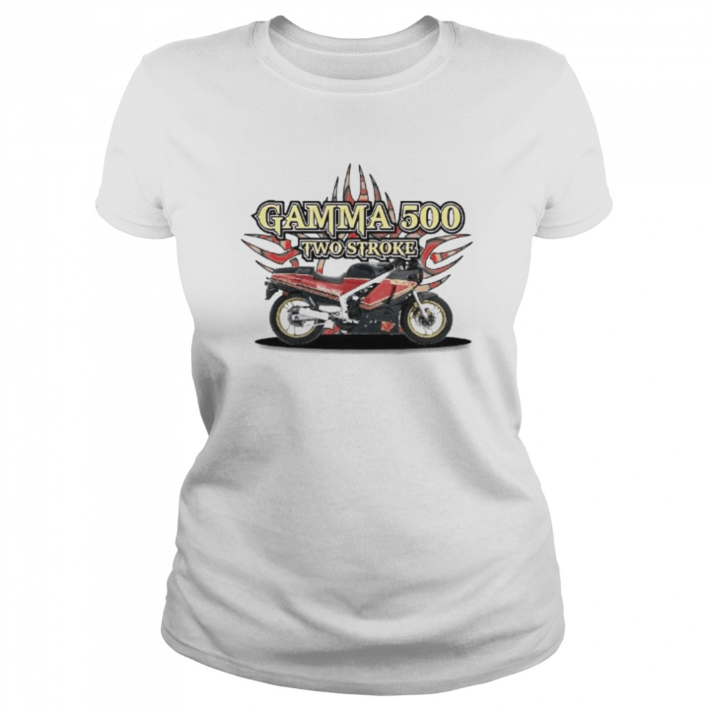 suzuki rg500 gamma two stroke sport bike motorcycle racing t classic womens t shirt