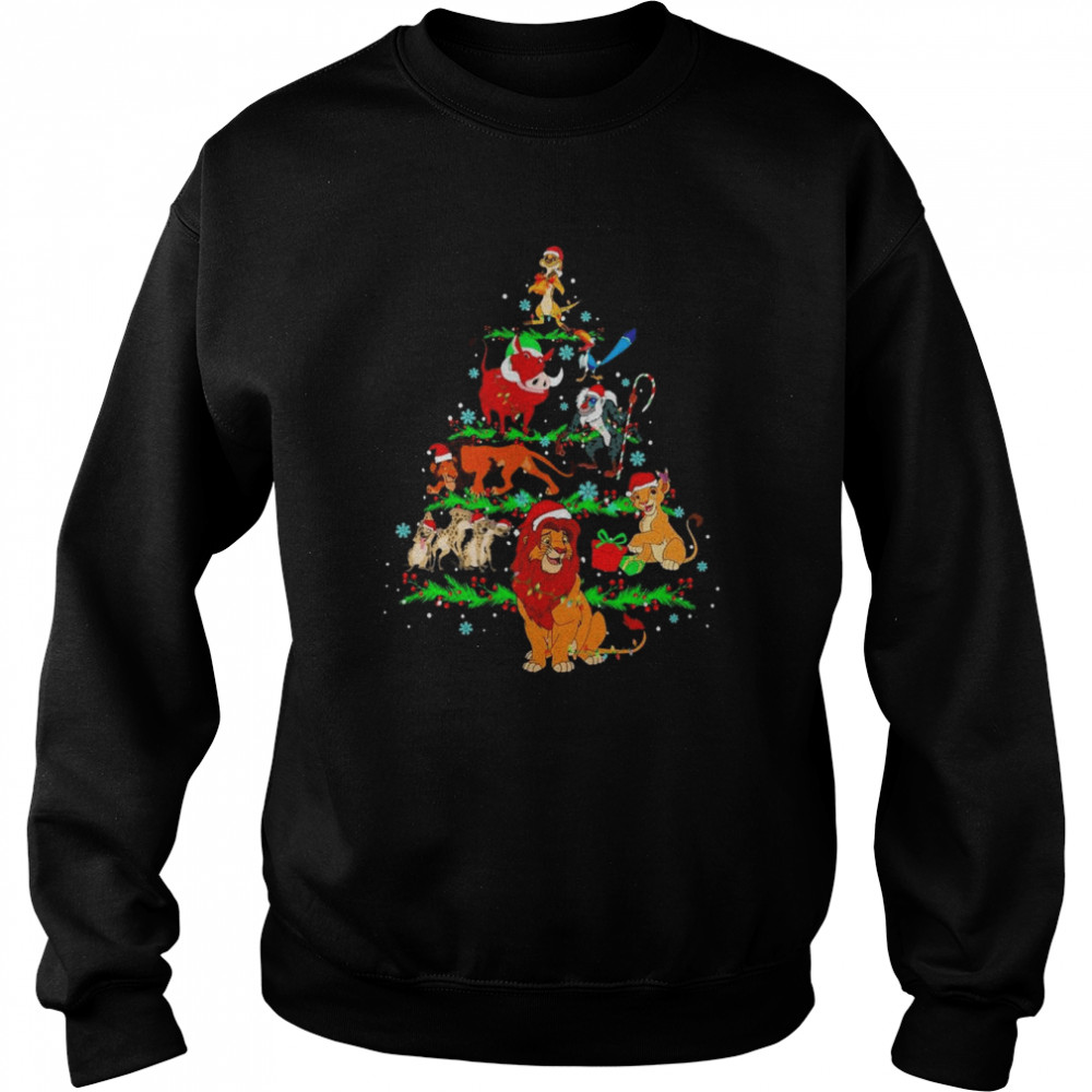 Santa Lion Monkey Tree Merry Christmas shirt Unisex Sweatshirt