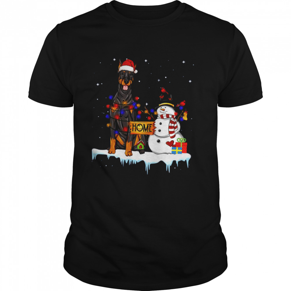 Doberman Pinscher Dog Christmas shirt Classic Men's T-shirt