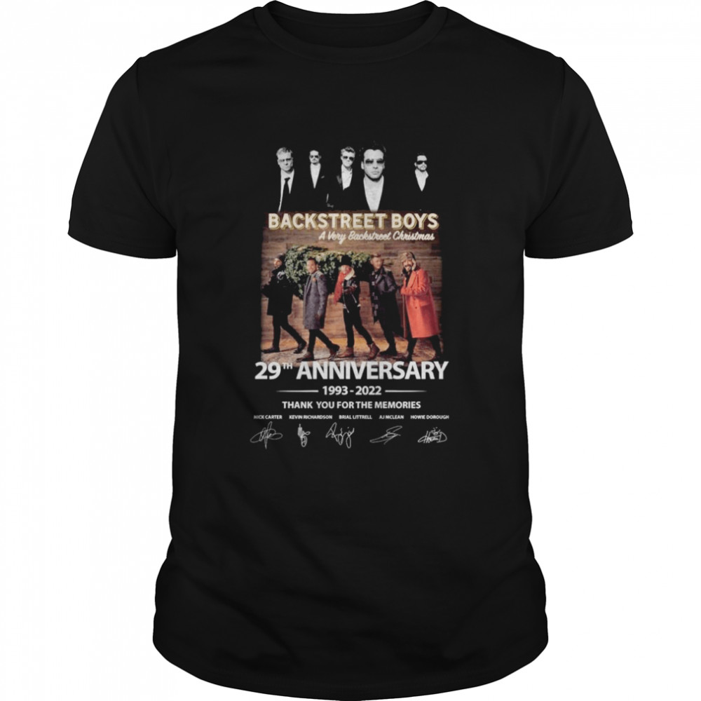 Backstreet Boys avery Backstreet Christmas 29th anniversary 1993-2022 thank you for the memories signatures shirt Classic Men's T-shirt