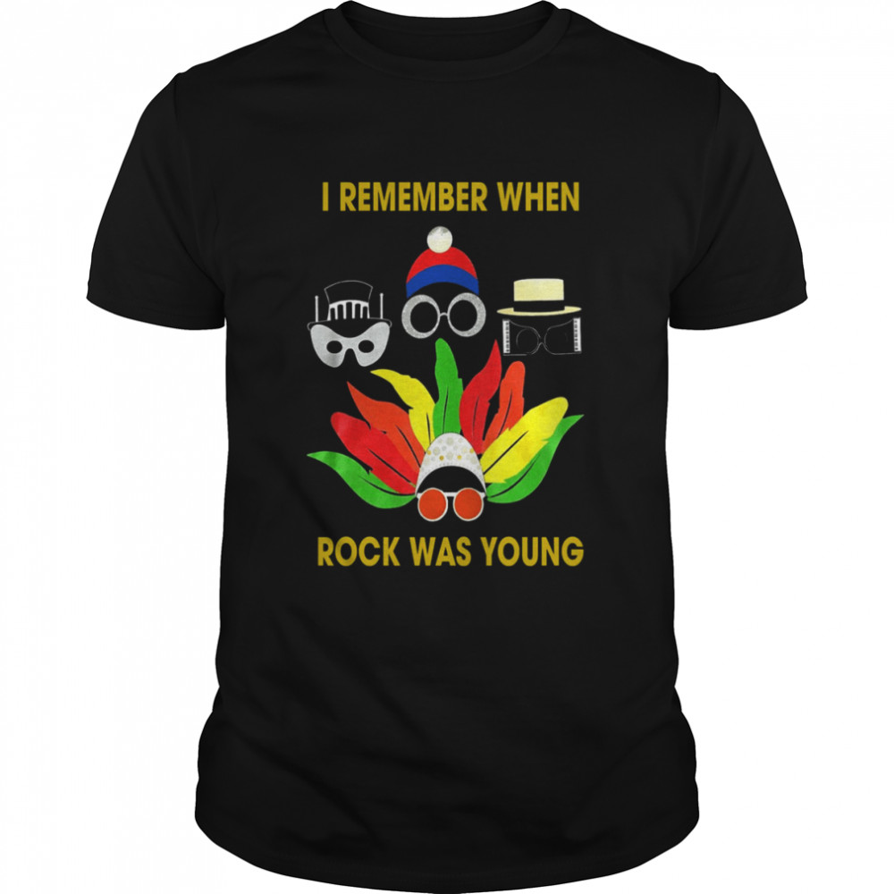 I Remember When Rock Was Young Yellow Farewell Elton John Gift For Fans And Lovers shirt Classic Men's T-shirt