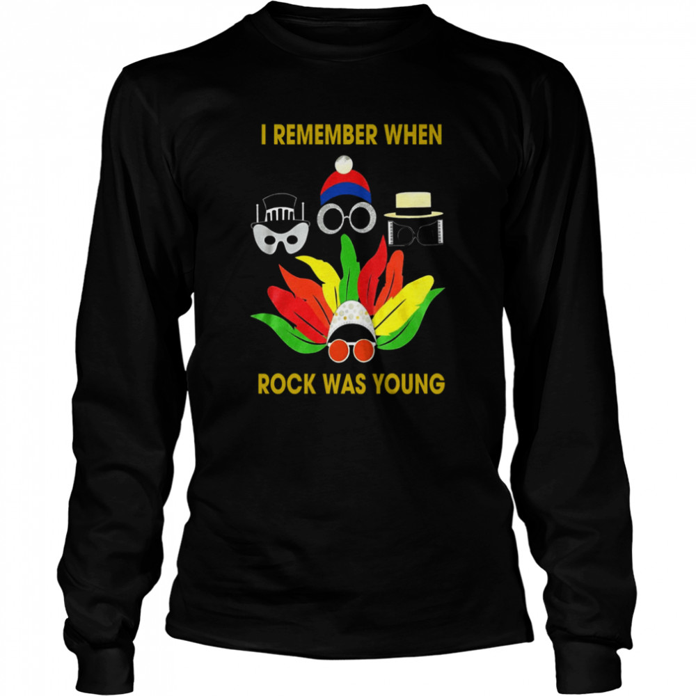I Remember When Rock Was Young Yellow Farewell Elton John Gift For Fans And Lovers shirt Long Sleeved T-shirt