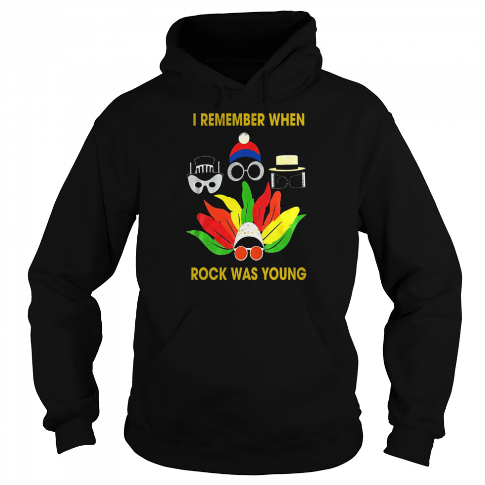I Remember When Rock Was Young Yellow Farewell Elton John Gift For Fans And Lovers shirt Unisex Hoodie