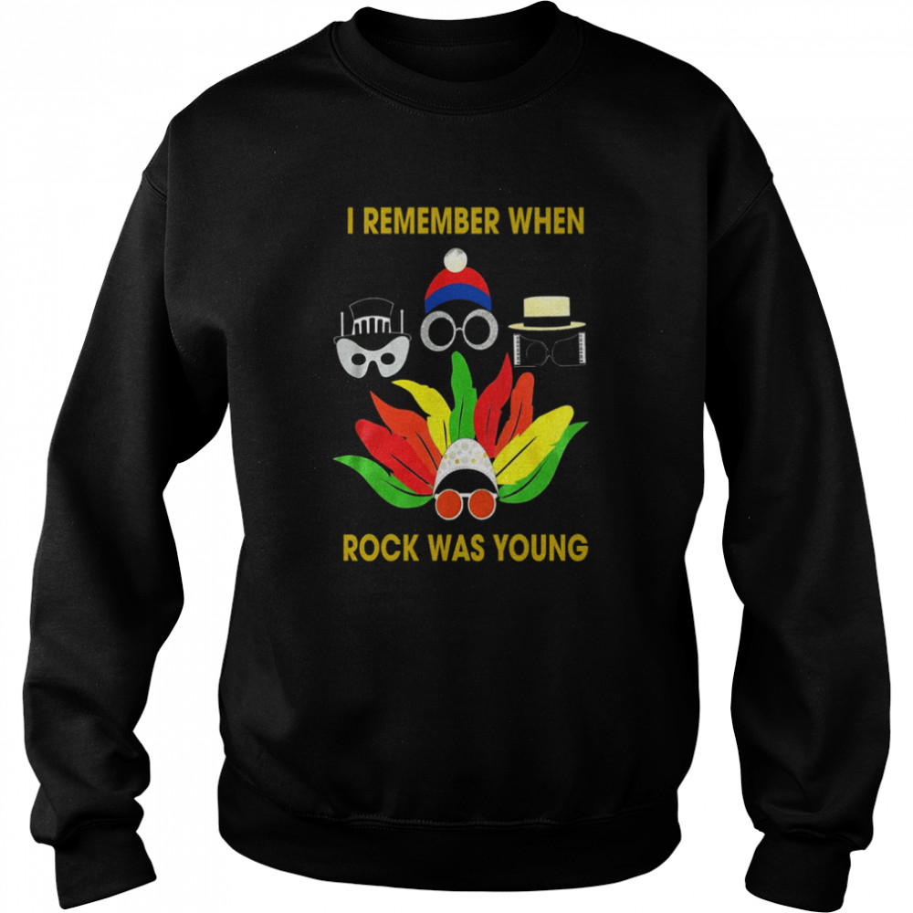 I Remember When Rock Was Young Yellow Farewell Elton John Gift For Fans And Lovers shirt Unisex Sweatshirt