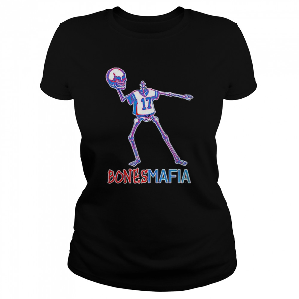 buffalo Bills Josh Allen skeleton bones mafia shirt Classic Women's T-shirt