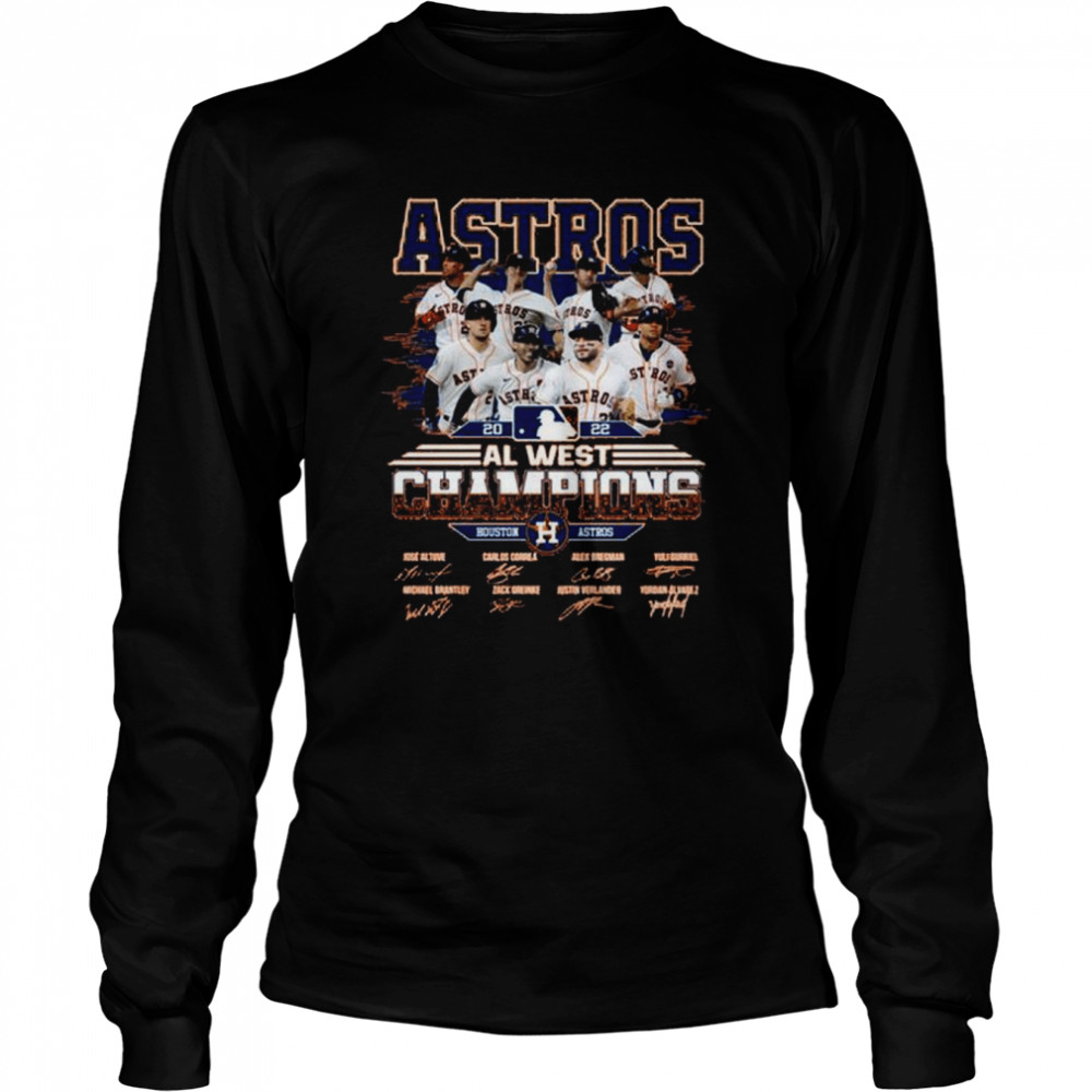 Houston Astros 2022 al west champions signatures shirt, hoodie, longsleeve  tee, sweater