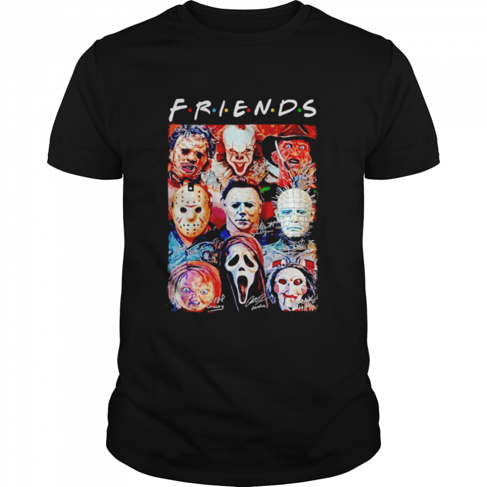 Horror movies character Friends tv show signatures shirt Classic Men's T-shirt
