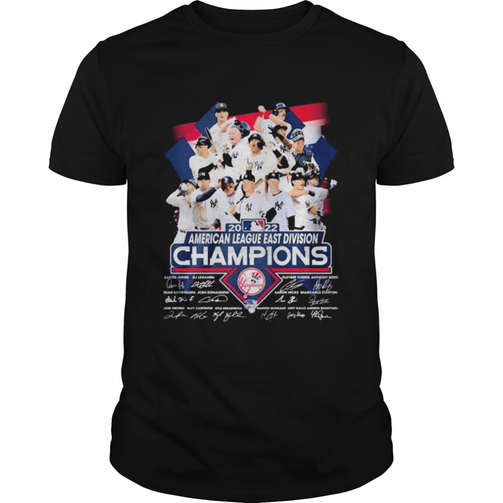 2022 American League East Division Champions New York Yankees Signatures  Shirt - Bluecat