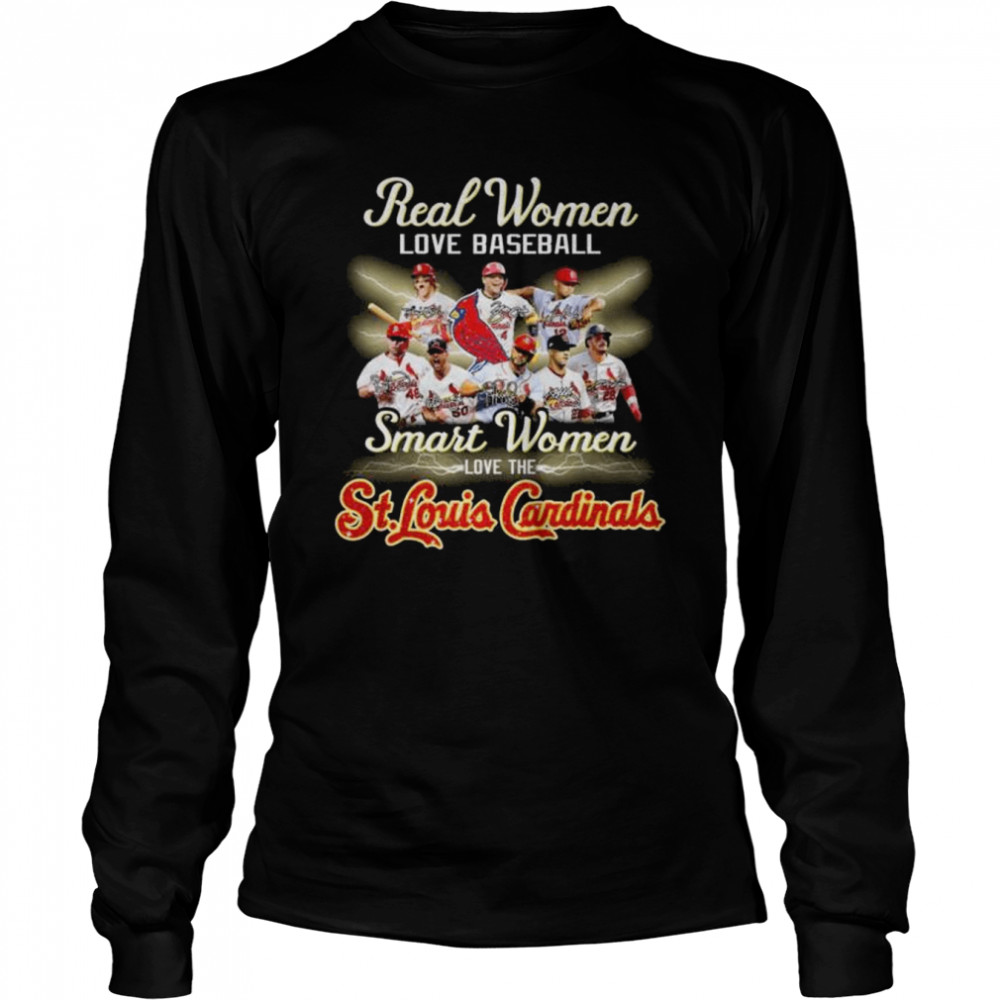 Official real women love baseball smart women love the st louis cardinals  signatures 2022 shirt, hoodie, longsleeve tee, sweater