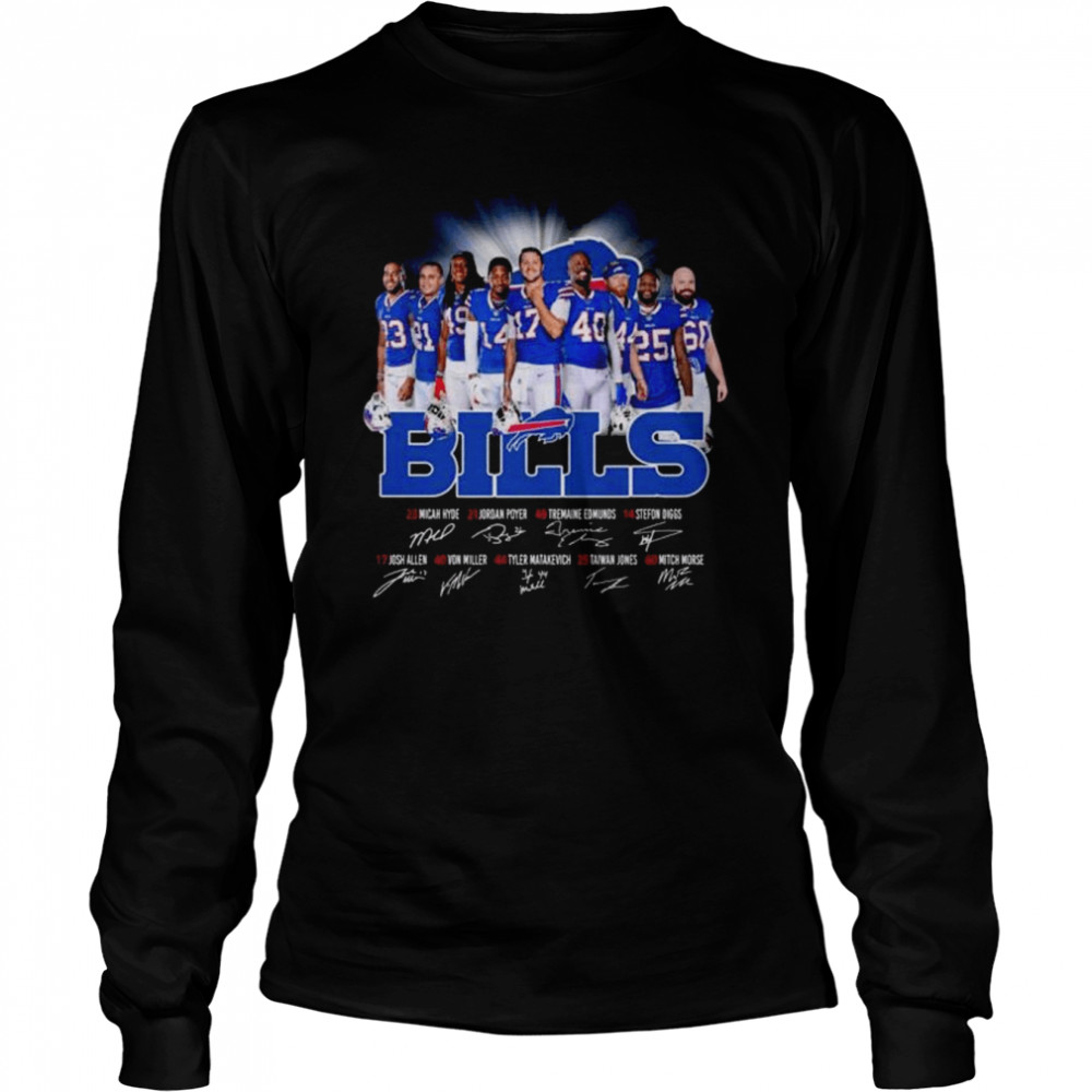 Buffalo Bills all team players 2022 signatures shirt Long Sleeved T-shirt