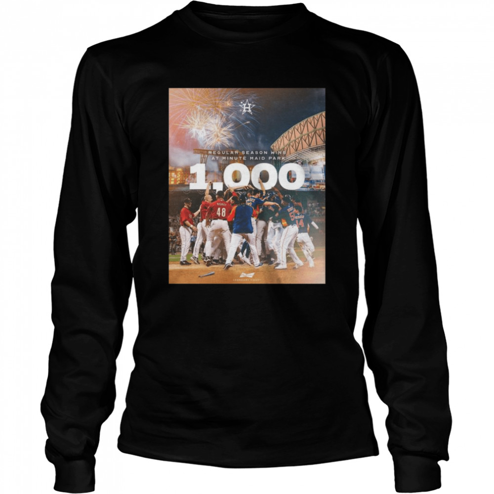 Houston Astros Regular Season Wins At Minute Maid Park 1000  Long Sleeved T-shirt