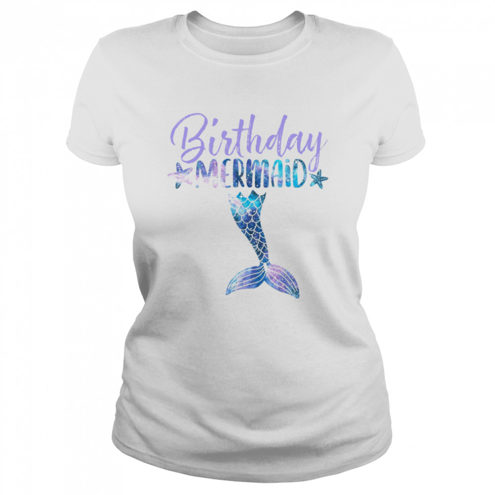 Birthday Mermaid Cute Girls Mermaid Kids shirt Classic Women's T-shirt
