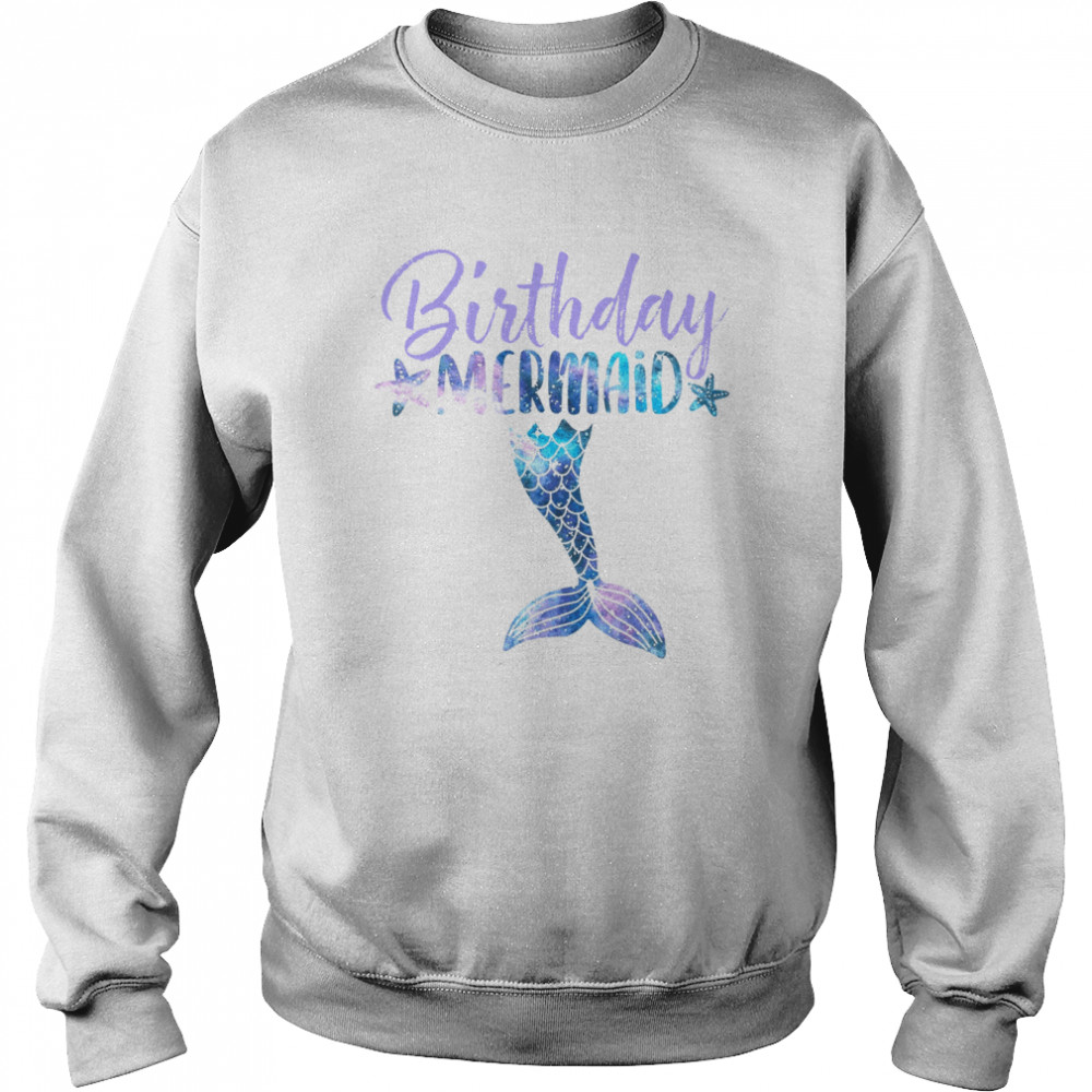 Birthday Mermaid Cute Girls Mermaid Kids shirt Unisex Sweatshirt