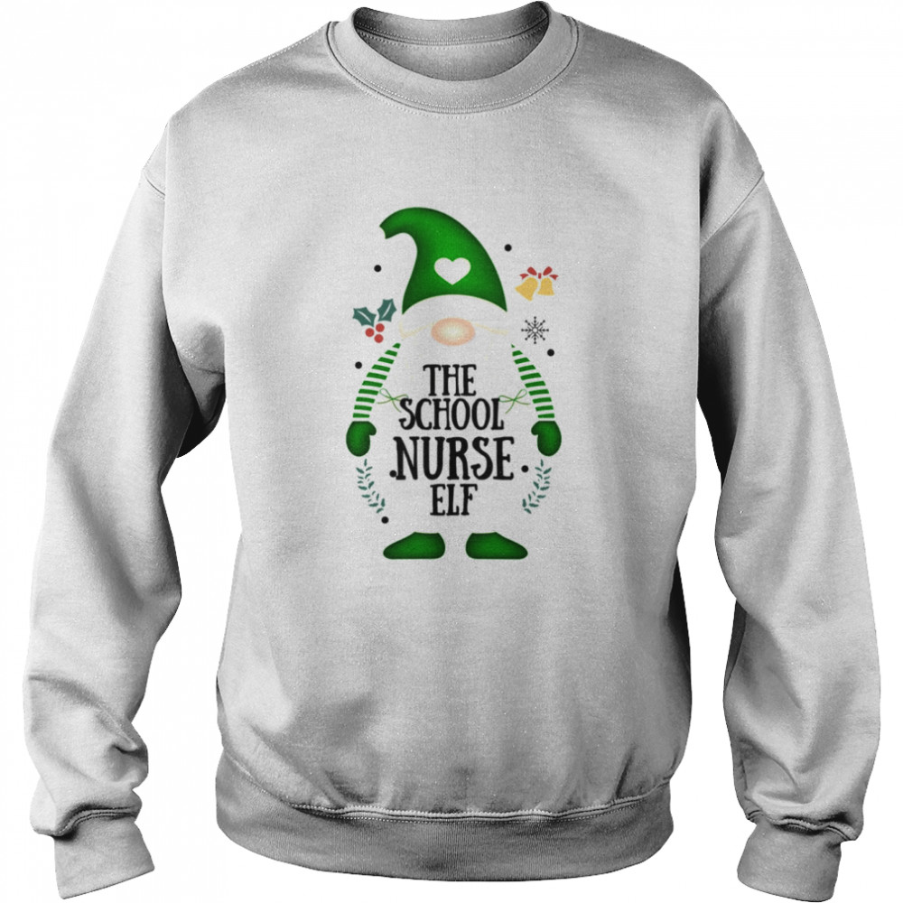 Christmas Gnomes in Plaid Hats Santa’s Favorite Nurse Christmas T- Unisex Sweatshirt
