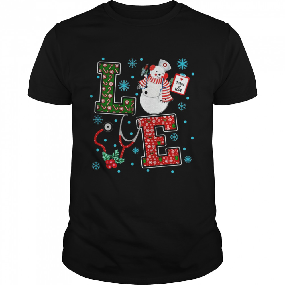 Christmas Love Cute Medical Snowman Holly Nurse Chirtmas T- Classic Men's T-shirt