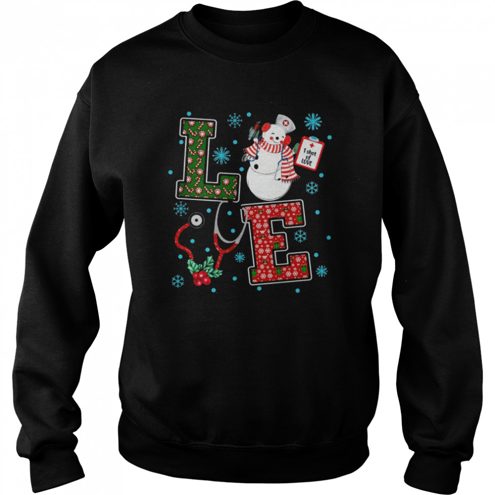 Christmas Love Cute Medical Snowman Holly Nurse Chirtmas T- Unisex Sweatshirt