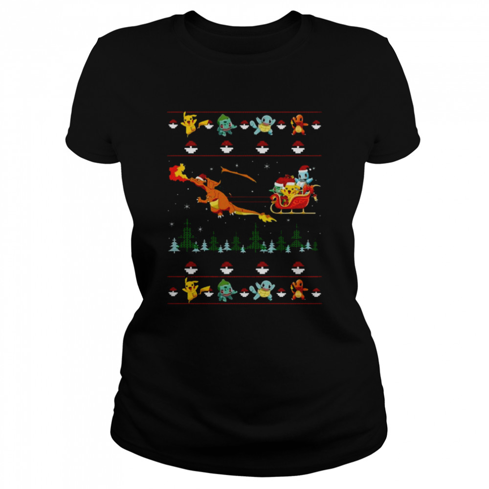 Friends Pokemon Christmas T- Classic Women's T-shirt