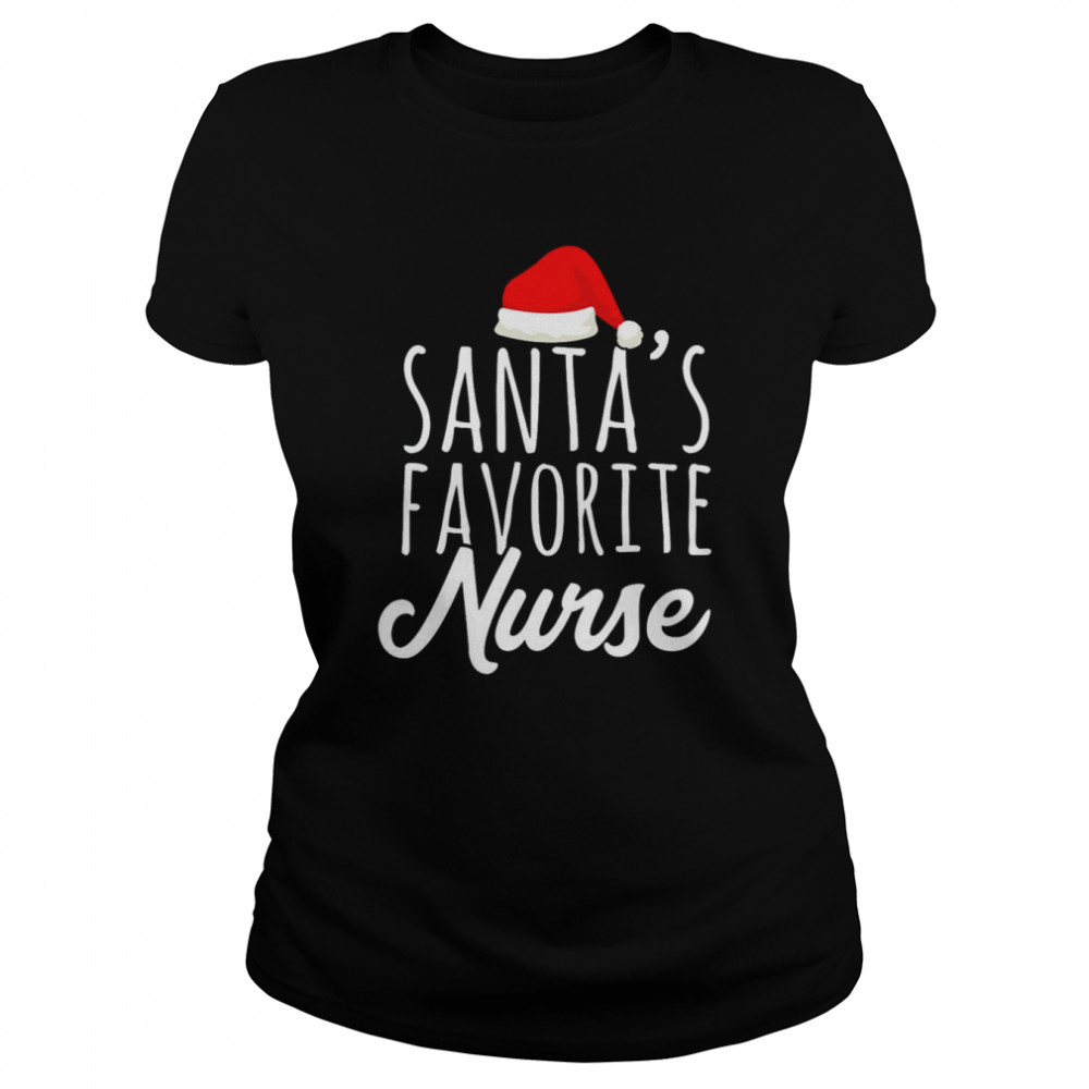 Funny Santa’s Favorite Nurse Christmas Nurse T- Classic Women's T-shirt