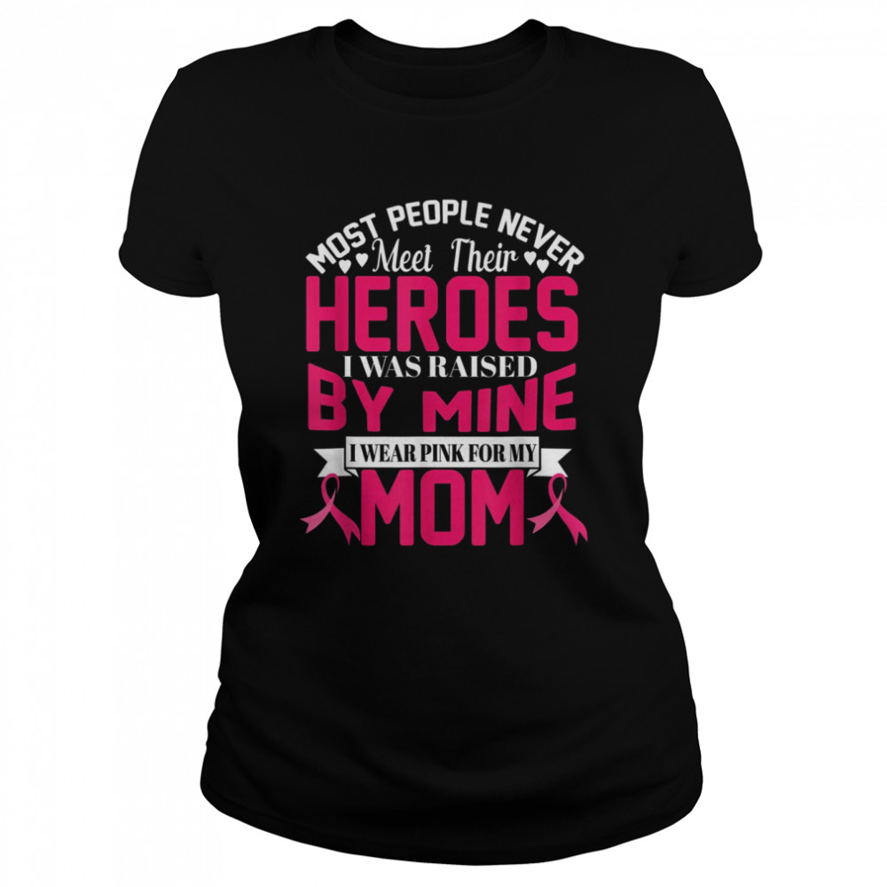 I Wear Pink For My Mom Breast Cancer Awareness Heroes Gift T- Classic Women's T-shirt