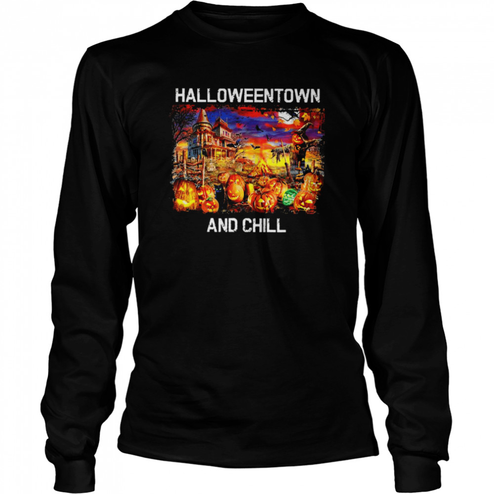 Iconic Art Halloweentown And Chill shirt Long Sleeved T-shirt