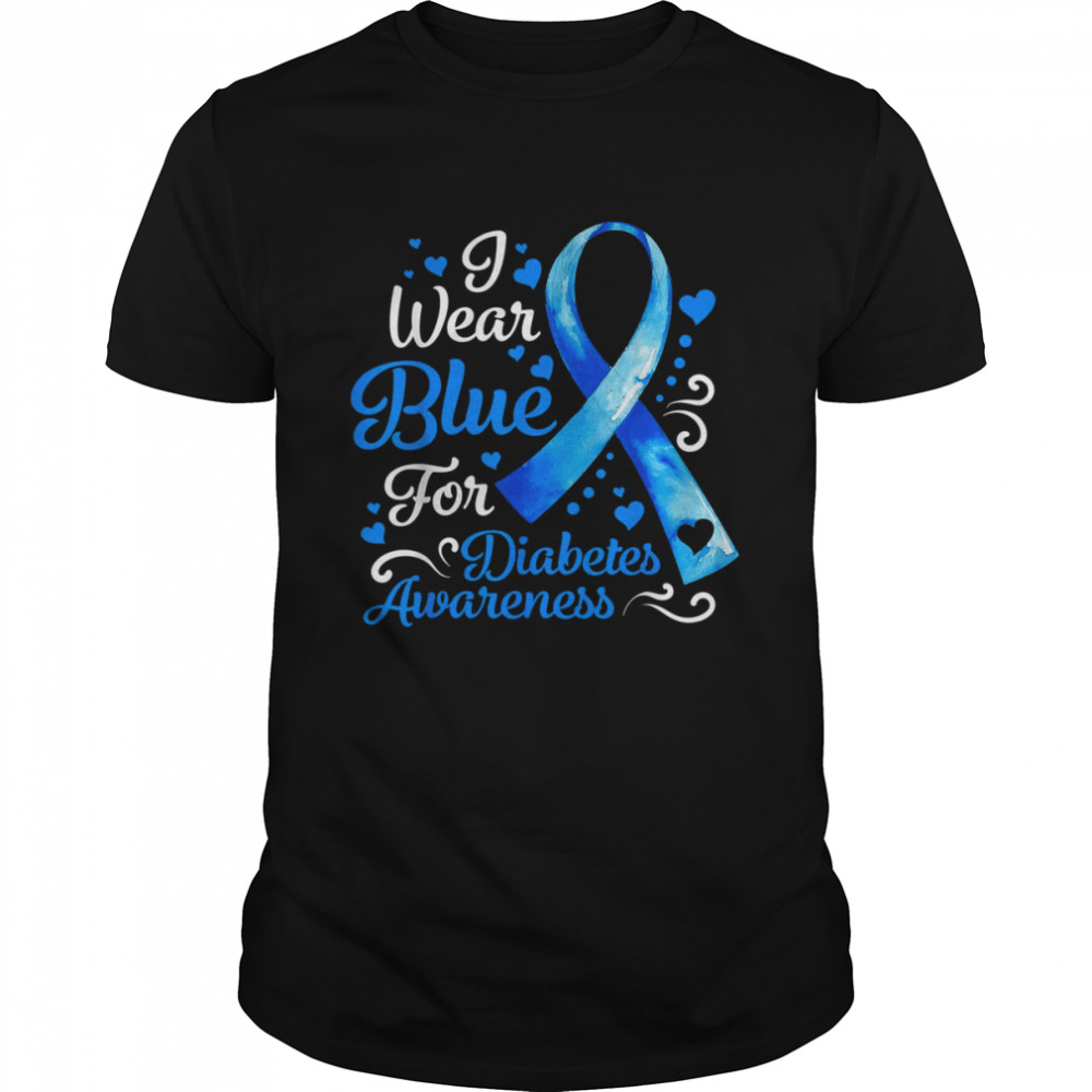 In November We Wear Blue Ribbon Diabetes Awareness Month T- Classic Men's T-shirt