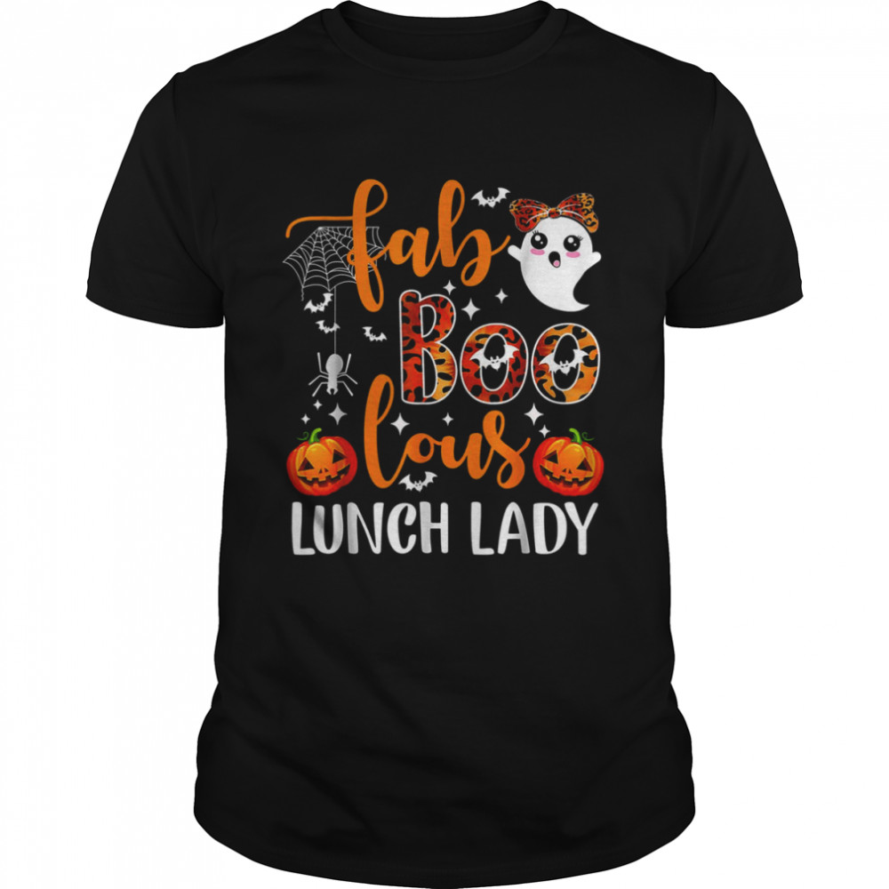 Leopard Fab Boo Lous Lunch Lady Team Teacher Halloween T- Classic Men's T-shirt